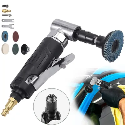 Produktbild von Druckluftschleifer Set, Druckluft Winkelschleifer, Stabschleifer Gesenk Schleifer 90° Winkelschleifer, 400 mesh Sandscheibe