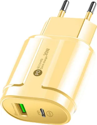 Produktbild von Eko, Netzladegerät 20W USB Quickcharge 3.0 / Power Delivery USB Typ-C, Gelb