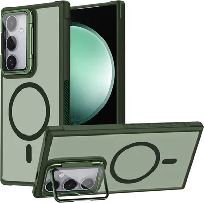 Immagine prodotto di Cover protettiva per Samsung Galaxy S23 FE case, anello in metallo per la ricarica wireless fotocamera pieghevole protezione vetro stand