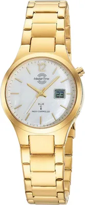 Master Time MTLA-10916-71M Damen-Funkarmbanduhr Lady Line Goldfarben 1