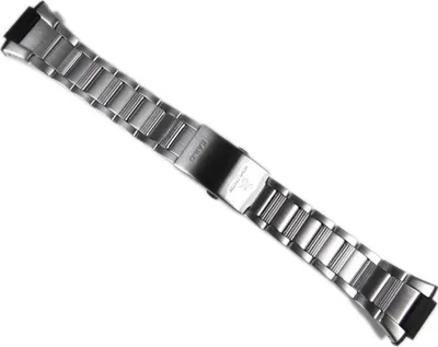 Produktbild von Casio Uhrenarmband Edelstahl silbern mit schwarzem Bandanstoß WV-200DE