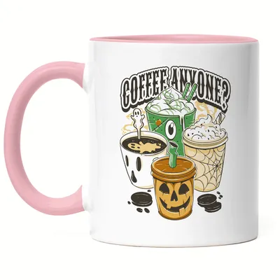 Produktbild von Coffe Anyone Tasse Rosa Milchkaffee Coffeelover Kaffee Kaffeeliebhaber Koffein Cappuccino Trick or Treat Halloween
