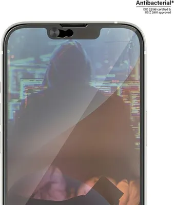 Obrázek produktu pro Panzerglass Ultra-Wide Fit antibakteriální tvrzené sklo s krytkou fotoaparátu a polohovacím zařízením pro Iphone 14 / 13 / 13 Pro