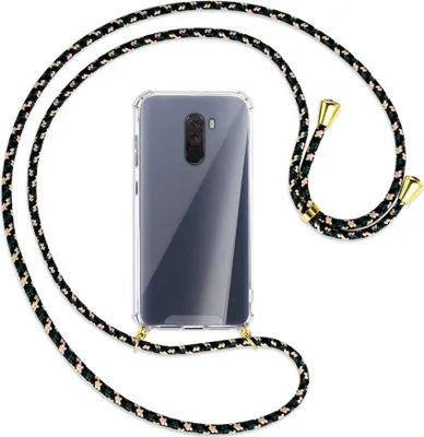 Produktbild von Handykette Backcover-Schutzhülle mit Band (Metall goldfarben) für Xiaomi Pocophone F1 / Poco F1 - camouflage
