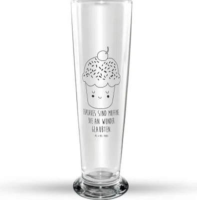Produktbild von Mr. & Mrs. Panda Bierglas Cupcake - Transparent - Geschenk, Backen, Muffin, Motivation Sprüche, Bier Glas, Trinkglas, Glasbierglas, Glasbecher, Küche Deko, Wunder