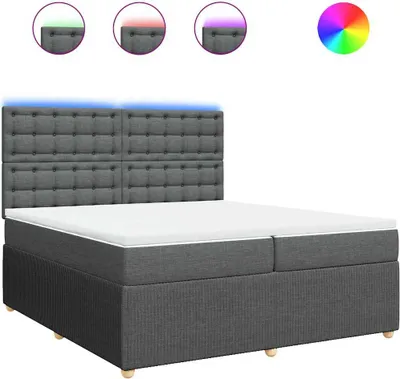 Obrázok produktu pre vidaXL Boxspring posteľ s matracom Tmavo šedá 200x200 cm Látka