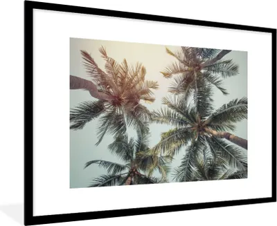 Produktbild von MuchoWow® Gerahmtes Poster Palme - Sommer - Tropisch 90x60 cm - Poster mit Schwarzem Bilderrahmen Wandposter Rahmen Foto Bilder - Wanddekoration - Fotos