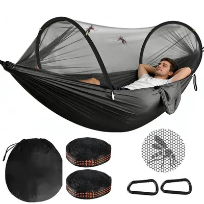Immagine prodotto di Amaca di alta qualità per campeggio, con zanzariera e set di accessori, ideale per avventure all'aperto