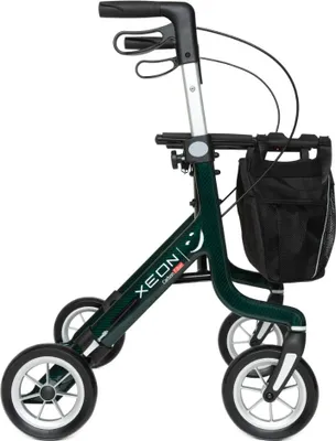 Produktbild von XEON CARBON Rollator Carbongrün PUR-Softbereifung, (M) Sitzhöhe 54cm, Griffhöhe 80-100cm, Ultra Leichtgewichts Rollator, bis 150kg