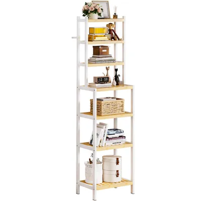 Produktbild von Standregal Badregal Bücherregal mit 7 Ebenen, Aufbewahrungsregal, Kippsicherung, 110 kg Tragkraft, Bambus