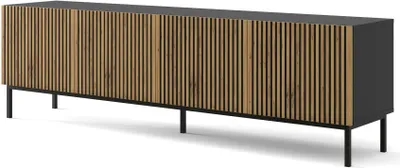 Imagen del producto de Mesa de televisión FURNLUX Ravenna, color  y beige, 200 cm / Color principal: marrón / Dimensiones: 200 x 58 x 42 cm