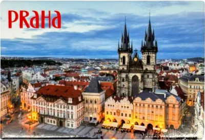 Produktbild von GiftyCity Magnet Prag von oben