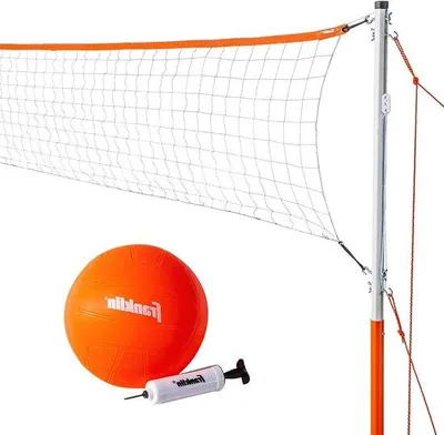 Produktbild von Famanu Volleyballset Tragbar für Kinder und Erwachsene - Netz mit Stangen und Tragetasche