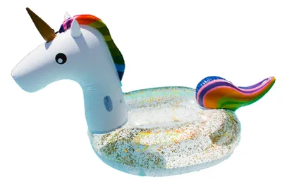 Produktbild von XXL aufblasbar Schwimmtier / Luftmatratze Glitzer Einhorn 275x140x120 cm