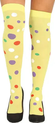 Produktbild von Clownsstrümpfe - gelb - Gepunktete Overknees