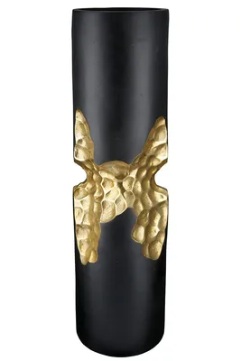 Zdjęcie produktu dla GILDE Kerzenleuchter, zylindrisch, "Favo", Aluminium, goldfarben, schwarz, , H. 50,5 cm, D. 12,5 cm 69162