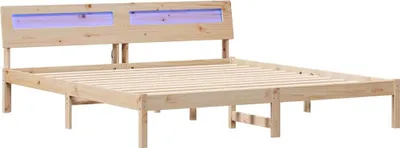 Produktbild von vidaXL Bettrahmen mit Kopfteil Braun 180 x 200 cm Massives Kiefernholz