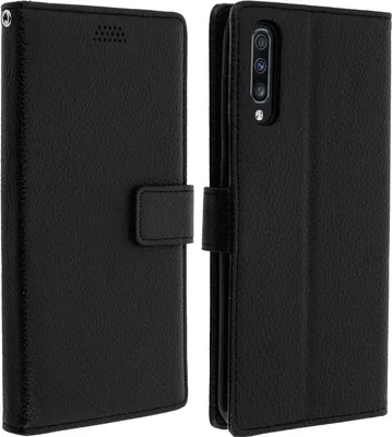 Produktbild von Avizar, Klappetui mit Kartenfächern und Standfunktion für Samsung Galaxy A70, Schwarz