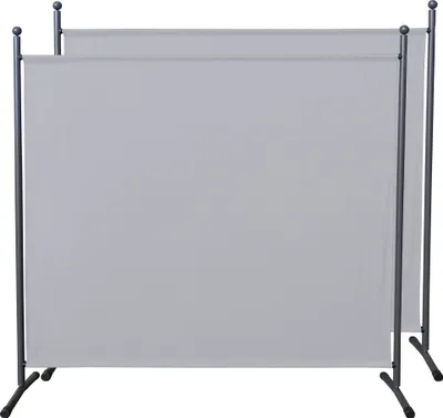 Produktbild von 2 Stück Paravent 180 x 178 cm Weiß - Raumteiler Stellwand Blickdicht Innen & Außen - Garten & Balkon Sichtschutz Trennwand
