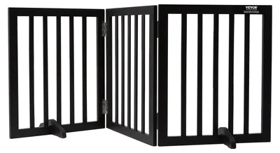 Zdjęcie produktu dla VEVOR Wolnostojąca bramka dla psa, Bramka dla zwierząt, 508 x 610 mm Bramka zabezpieczająca drzwi 3-płytowa składana bramka dla psa do szerokich i wąskich przejść, Rozkładana składana barierka dla psa, Brązowa bramka schodowa