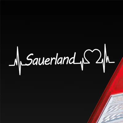 Produktbild von Auto Aufkleber Sauerland Puls Herzschlag mit Ferien Region Motiv 19x5 cm Weiss Matt Sticker Heckscheibenaufkleber