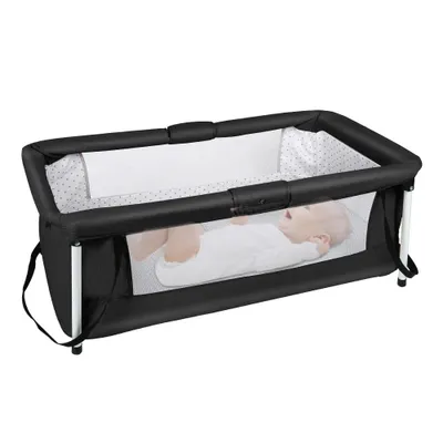 Produktbild von Beistellbett Babywiege faltbar mit Matratze Moskitonetz Netzgewebe Babybett 90x50x35cm Schwarz