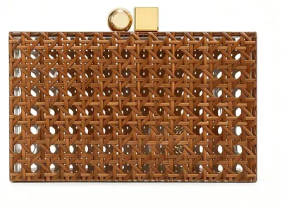 Immagine prodotto di Elzusha - Pochette in acrilico con decorazioni in paglia, ideale per le serate