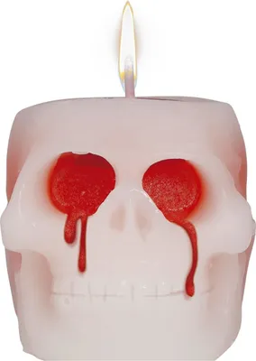 Produktbild von Blutende Totenkopf Kerze 6 cm als Dekoration für Halloween
