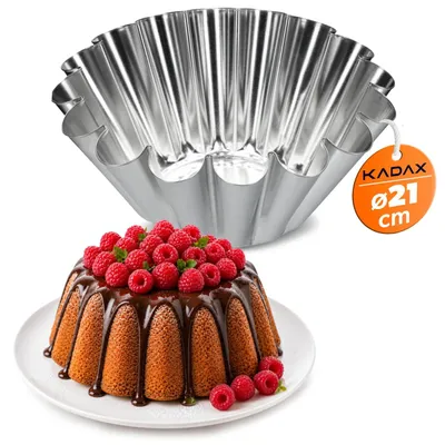 Image de KADAX Moule à kouglof, Moule à gâteaux en tôle galvanisée, Moule à pâtisserie ondulé haut