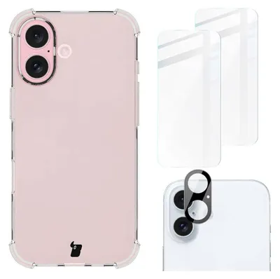 Produktbild von Etui + 2x szkło hartowane + szkiełko na obiektyw Bizon Case Clear Pack do iPhone 16