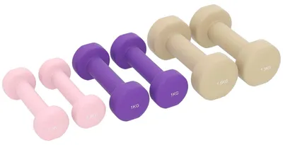 Immagine prodotto di Set di manubri con custodia – 6 manubri regolabili | Colore: Rosa, Viola | Dimensioni: 18x43x7,5 cm