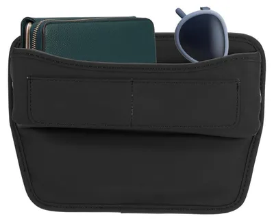 Obrázek produktu pro Organizéry do prostoru mezi sedadla v autě, sada 2 kusů, černá barva, materiál: umělá kůže, rozměry: 28,8 x 5,5 x 20,3 cm