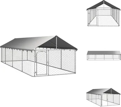 Obrázek produktu pro vidaXL Venkovní bouda pro psy se střechou 600x200x150 cm - Psí boudy a výběhy