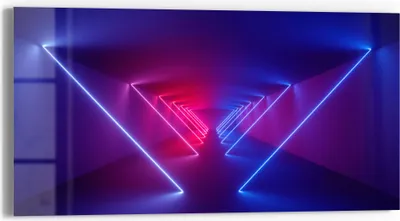 Produktbild von DEQORI Glasbild Echtglas 60x30 cm 'Lichtinstallation' Wandbild Bild modern Deko