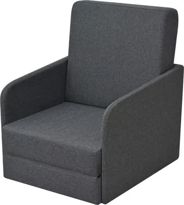 Image de vidaXL Fauteuil-lit Chaise pliante Tissu gris foncé Fauteuil de repos