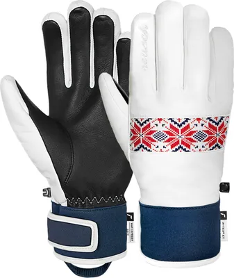 Produktbild von Reusch Fingerhandschuhe Charlize R-TEX® XT mit wasserdichter, atmungsaktiver Funktion 1035 whit/dress blu/fire 6.5