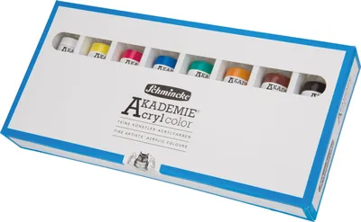 Obrázok produktu pre Schmincke Akryl AKADEMIE box kartónová sada 8 x Tb 60 ml 76 011 097 Kartónová sada