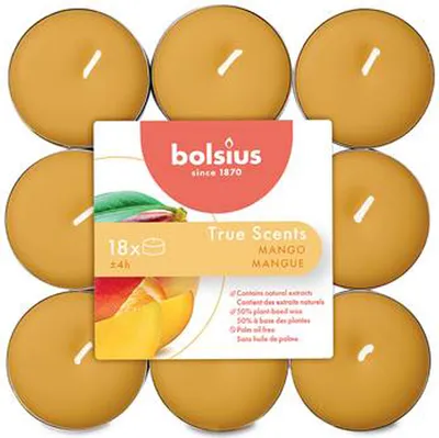 Produktbild von Bolsius Duft-Teelich.Alu 4h Mango 18 Stück