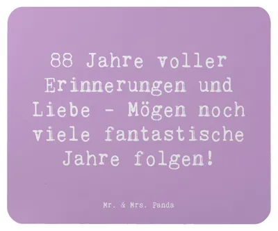 Produktbild von Mr. & Mrs. Panda Mousepad Spruch 88. Geburtstag Erinnerungen - Lavendeltraum - Geschenk, pc mauspad, Glückwunsch, mousematte, Happy Birthday, Mouse Pad, mausunterlage