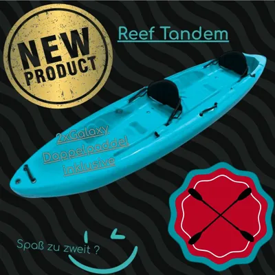 Produktbild von Galaxy Kayaks Tourenkajak Reef Tandem Sit on Top mit Paddel, Farbe Galaxy Kayaks::(PB) Paradise Blue