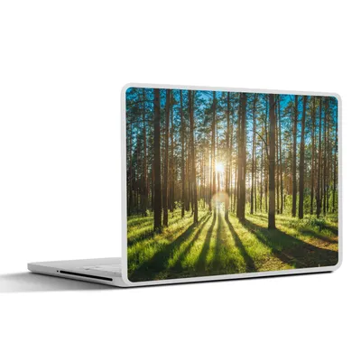 Produktbild von MuchoWow® Laptop Aufkleber Sticker Cover Sonne - Bäume - Landschaft - Gras 30x22 cm - Laptop-Sticker