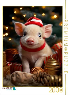 Produktbild von CALVENDO Puzzle Weihnachtsschweinchen | 2000 Teile Lege-Größe 90x67cm Foto-Puzzle für glückliche Stunden
