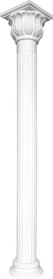 Produktbild von Halbsäule | rund | kanneliert | vorgrundierte Oberfläche | stoßfest | Klassisch | Barock | Dekosäule | Stuck | weiß | Polyurethan| N3318H Set 3 | 180 mm
