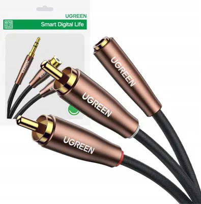Image de Ugreen Audio Cable 3.5 Mm Mini Jack (Female) - 2Rca (Male) 3M Brown (Av198 60987)