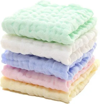 Productafbeelding van Babyhanddoeken en washandjes van mousseline voor pasgeborenen - Set van 5