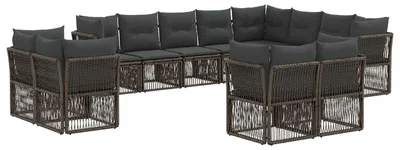 Produktbild von vidaXL Gartensofa-set 12 stk. Grau Poly-Rattan