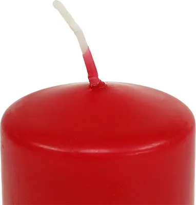 Produktbild von Stumpenkerze Rot 80/80 - Breite Kerze Set 6 Stk - Lange Brenndauer - Weihnachtsdeko, 6 Stück