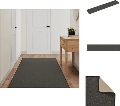 Image de vidaXL Tapis aspect sisal Anthracite 80x400 cm - Tapis