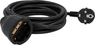 Productafbeelding van Geaarde Verlengkabel 3 Meter Zwart H05VV-F 1,5mm² IP20