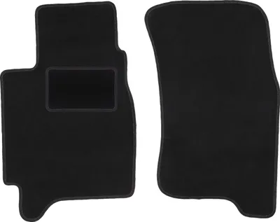 Produktbild von Velours-Fußmatten Vorne passend für Subaru Outback II (Kombi, Limousine, Bj. 1999-2004) –  schwarz, passgenau, mit Befestigungen set 2 Stk. - STANDARD